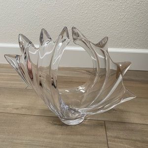 Crystal ART VANNES LE CHATEL 11.5" Swirling wave CENTERPIECE VASE BOWL FRANCE
